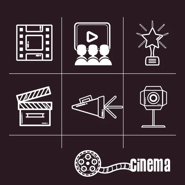 Cortometraje Cinematografía Producción Estudio Vector Ilustración — Vector de stock