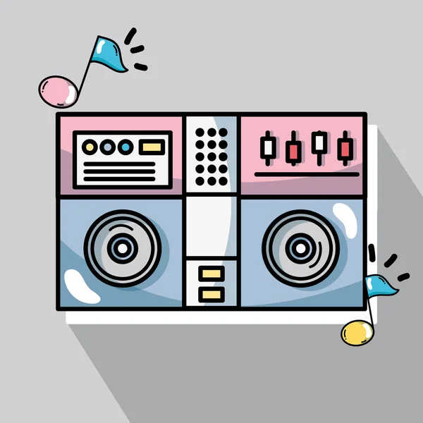 Oynamak Müzik Vektör Çizim Için Dinlemek Stereo Elektronik Alet — Stok Vektör