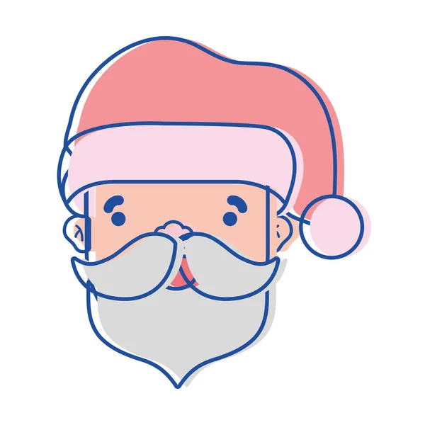 Santa Claus Head Celebrate Christmas Vector Illustration — Stock Vector