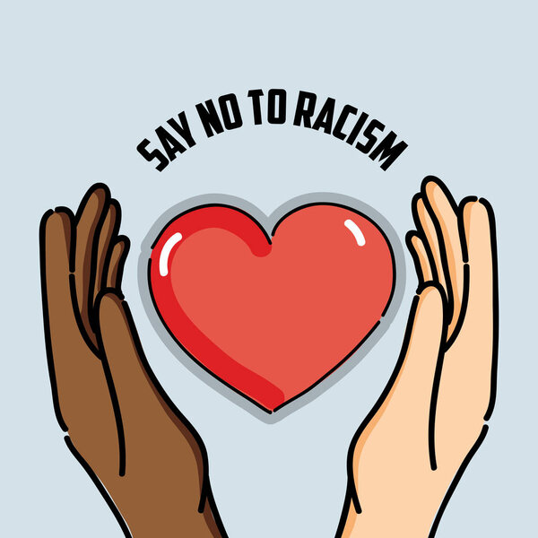 hands up with heart to celebrate freedom, vector illustration