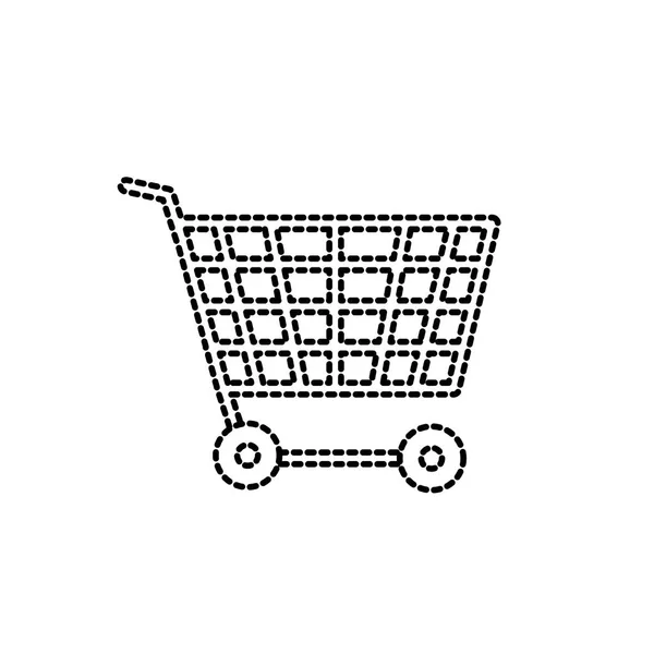点状技术购物车购买在线矢量插图 — 图库矢量图片