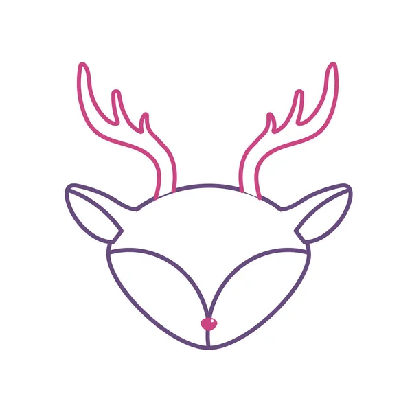シルエット鹿頭の野生のかわいい動物のベクトル図 — ストックベクタ