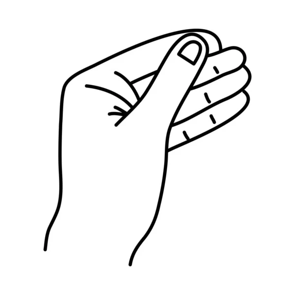 Linha Mão Pessoa Com Dedo Figuras Ilustração Vetorial —  Vetores de Stock