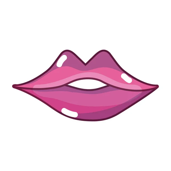 Sexy Menina Lábios Com Moda Maquiagem Vetor Ilustração —  Vetores de Stock