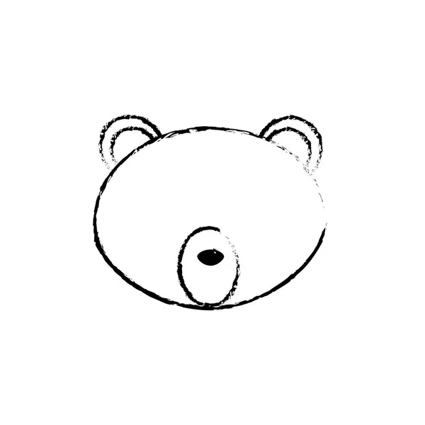 Figura Urso Cabeça Selvagem Bonito Animal Vetor Ilustração —  Vetores de Stock