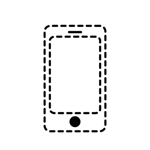 Forme Pointillée Smartphone Technologie Communication Appel Parler Illustration Vectorielle — Image vectorielle