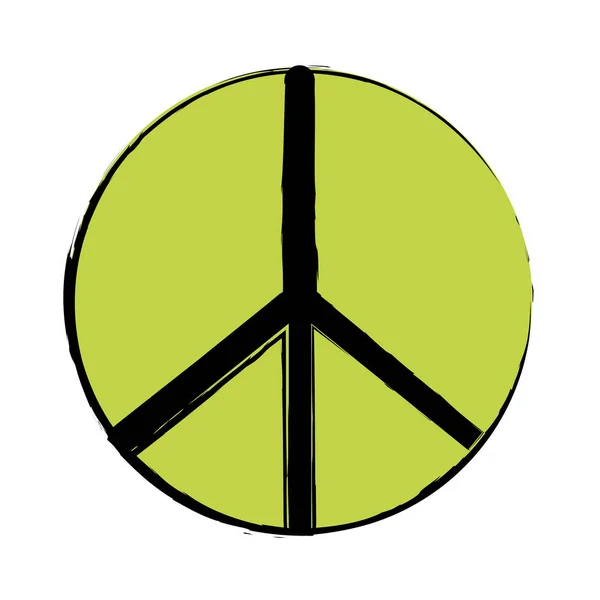 Hippi Barış Sevgi Simgesi Tasarım Vektör Çizim — Stok Vektör