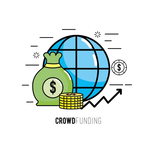 Projeto Financiamento Crowndfunding Para Ilustração Vetorial Suporte Ideia — Vetor de Stock