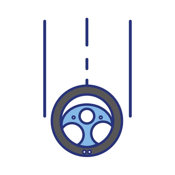 Steering Wheel Car Element Can Drive Vector Illustration — Stock Vector