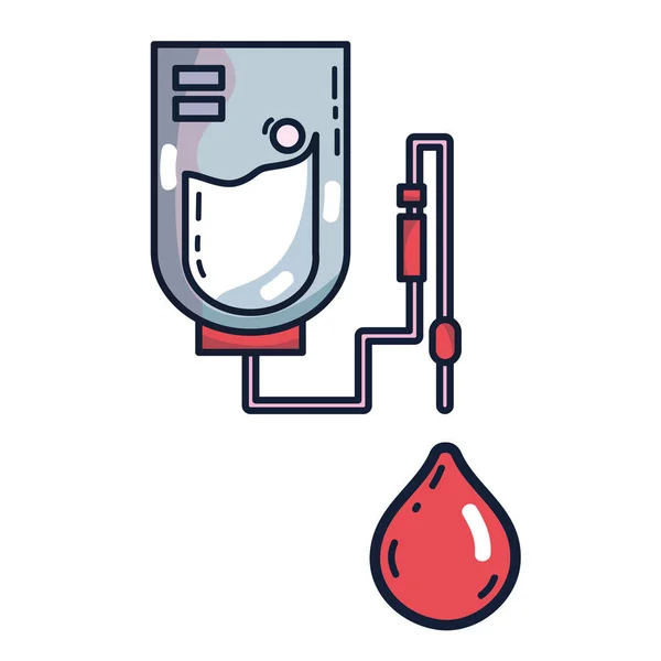 Seringa Doação Sangue Com Ferramentas Transfusão Ilustração Vetorial — Vetor de Stock