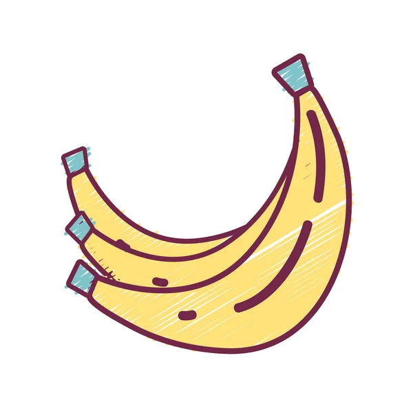 Εικονογράφηση Διάνυσμα Διατροφή Φρούτα Νόστιμη Φρέσκια Μπανάνα — Διανυσματικό Αρχείο