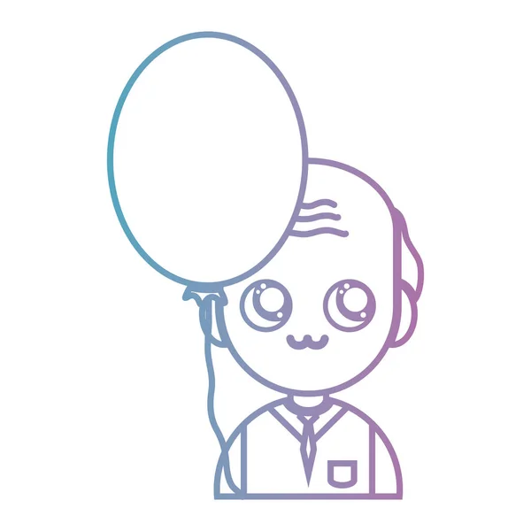 Linha Homem Velho Com Cloyhes Desenho Balão Ilustração Vetorial — Vetor de Stock