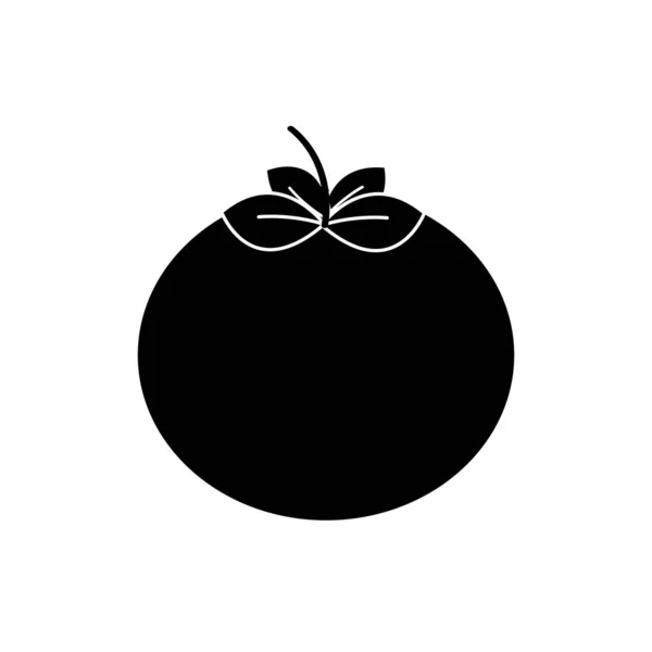 Schwarze Kontur Apfel Obst Symbol Lager Vektor Abbildung Design Bild — Stockvektor