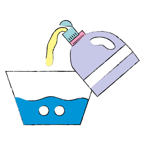 ベクトル図を Plashing 柔軟剤ボトルで水バケツの設計 — ストックベクタ