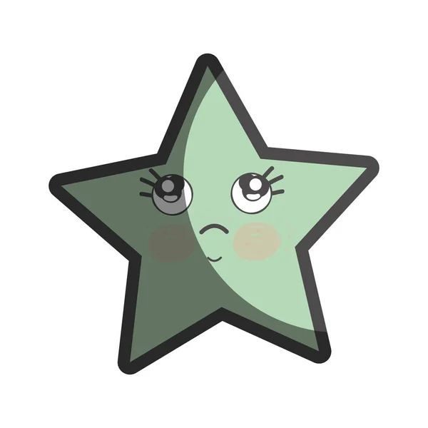 Kawaii Pensamiento Lindo Diseño Estrellas Ilustración Vectorial — Vector de stock