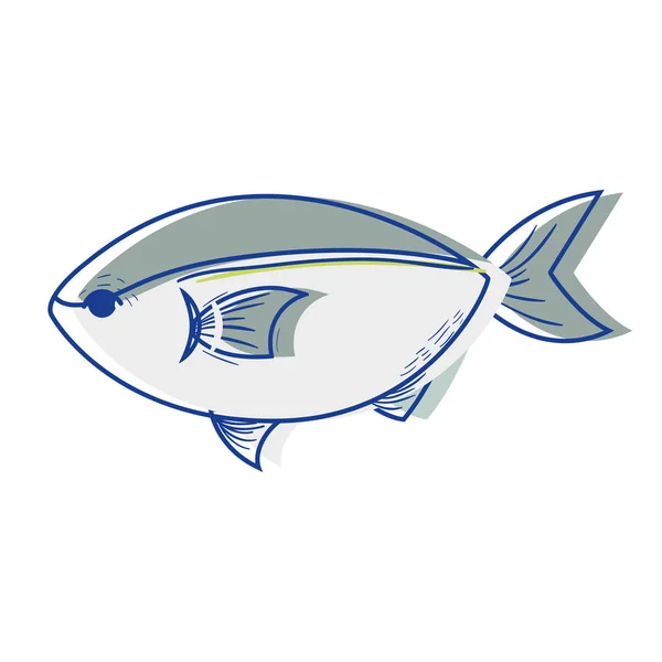 Delizioso Pesce Mare Con Illustrazione Vettoriale Nutrizione Naturale — Vettoriale Stock