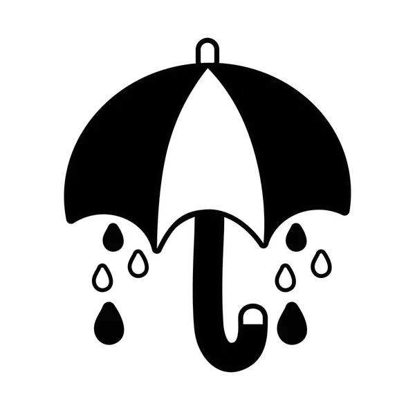 Contour Umbrella Open Protection Natural Weather Vector Illustration — Stock Vector