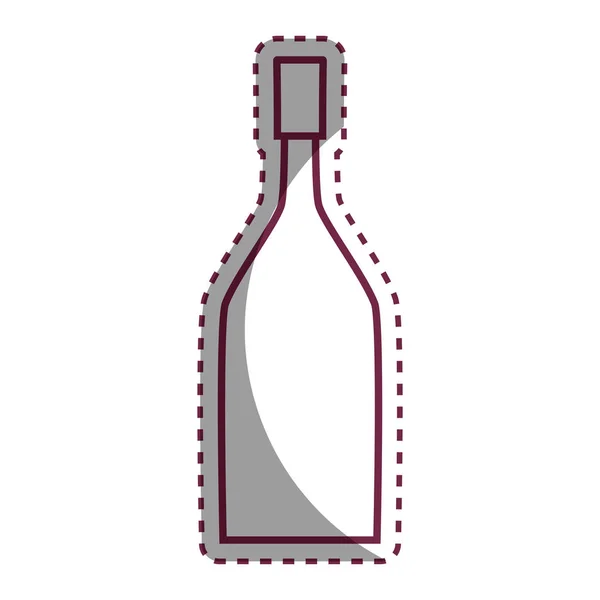 Bouteille Vin Autocollant Avec Boisson Verre Illustration Vectorielle — Image vectorielle