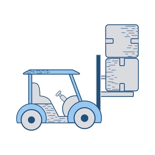 Vrachtwagen Verplaatsen Van Vakken Pakket Levering Vectorillustratie — Stockvector