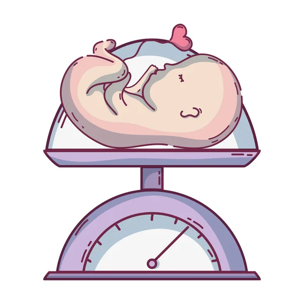 Ilustracja Wektorowa Baby Waga Maszyny Procesu Medycznego — Wektor stockowy