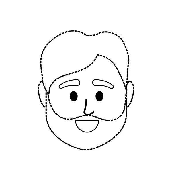 Forme Pointillée Avatar Homme Tête Utilisateur Social Illustration Vectorielle — Image vectorielle