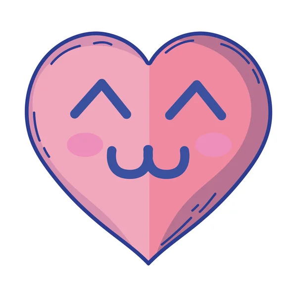 Kawaii Schattig Zacht Hart Liefde Vectorillustratie — Stockvector