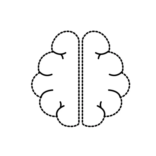 Dotted Shape Anatomy Brain Imagination Memory Inspiration Vector Illustration — Stock Vector