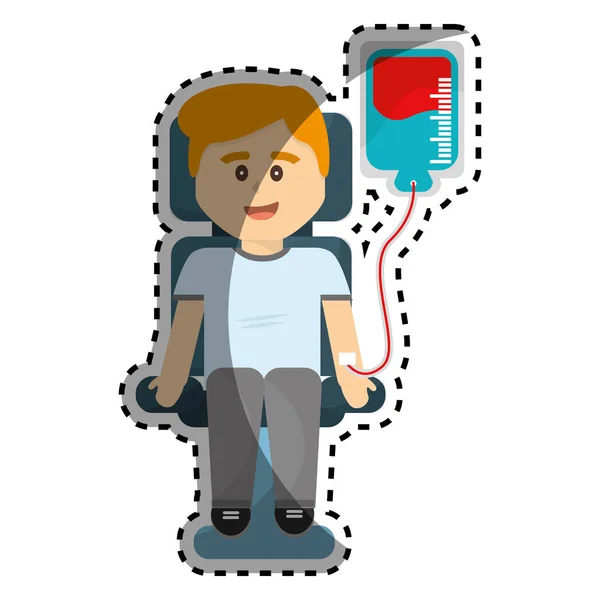 Hombre Donando Imagen Icono Sangre Diseño Ilustración Vectorial — Vector de stock