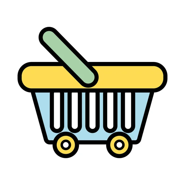 Supermarket Basket Element Buy Products Vector Illustration — Stock Vector