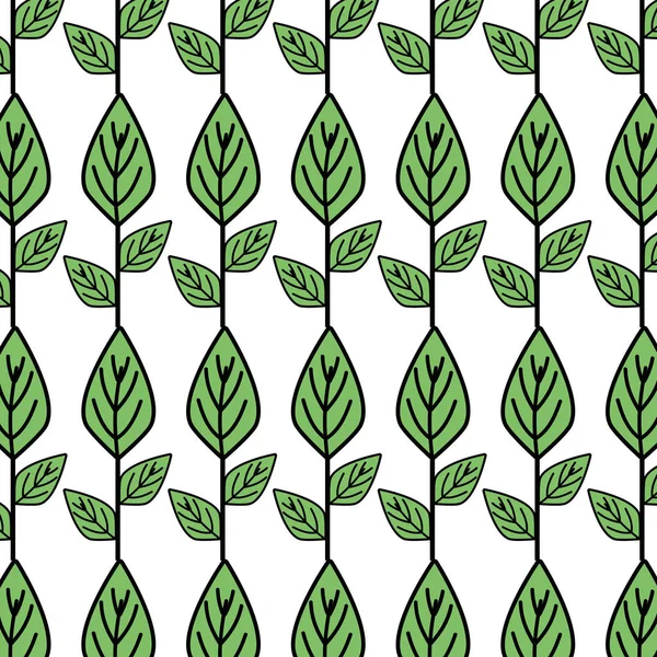 Écologie Plantes Avec Feuilles Icône Arrière Plan Vectoriel Illustration — Image vectorielle