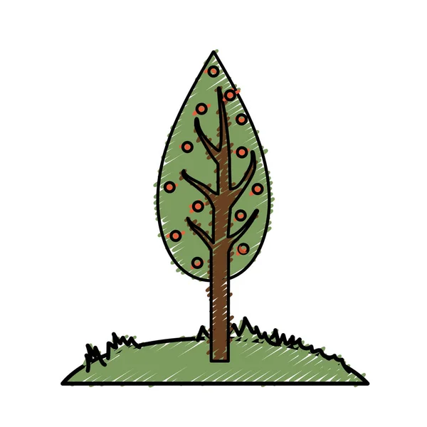 Árbol Natual Ecológico Con Ramas Vector Plantas Ilustración — Vector de stock