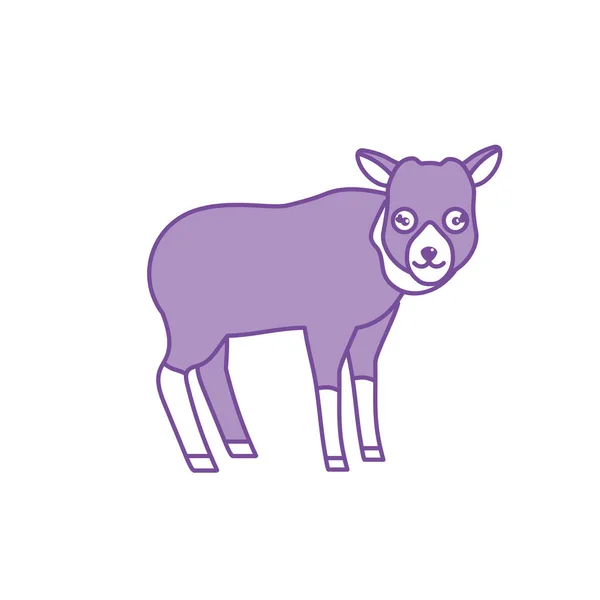 Contour Cute Elk Wild Animal Icon Vector Illustration — Stock Vector