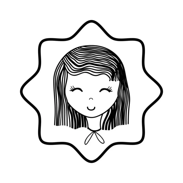 Щаслива Жінка Близькі Векторний Ілюстраційний Дизайн — стоковий вектор
