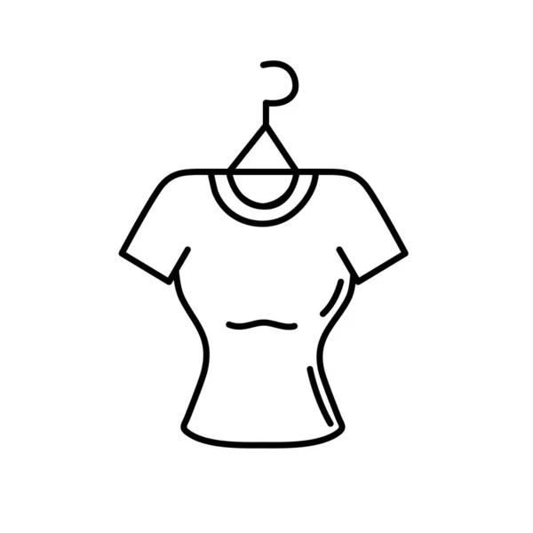 Linea Vestiti Shopping Nel Mercato Con Illustrazione Vettoriale Design Stile — Vettoriale Stock