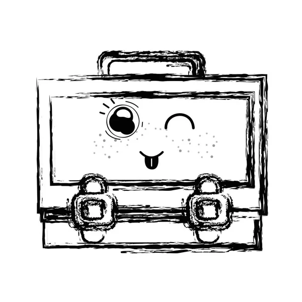 Şekil kawaii şirin komik bavul tasarlamak vektör