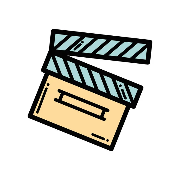 Clapper Board Action Video Filmstreifen Vektorillustration — Stockvektor