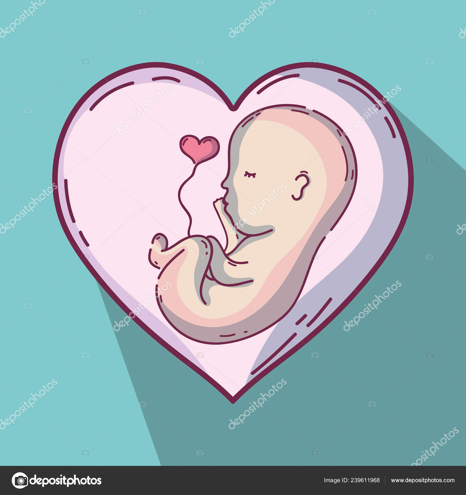 Bebe Interieur Uterus Avec Illustration Vectorielle Cordon Ombilical Image Vectorielle Par Stockgiu C Illustration