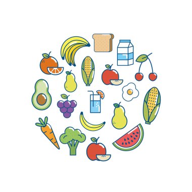 lezzetli yemekler beslenme backgrou tasarlamak vektör