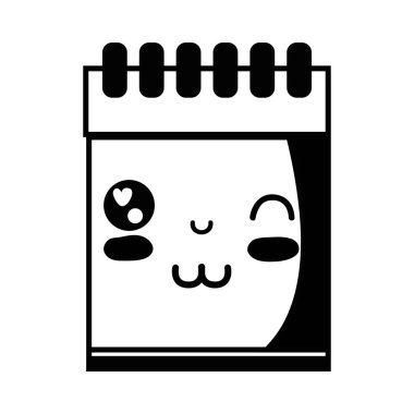 kontur kawaii şirin komik defter araç vektör çizim