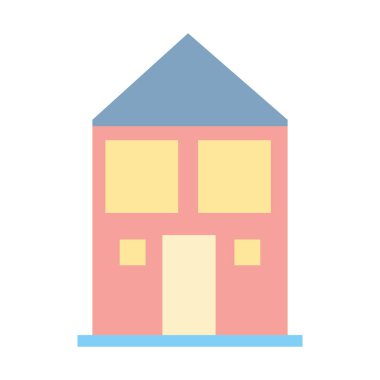 evin çatısı ve windows kapı vektör çizim ile