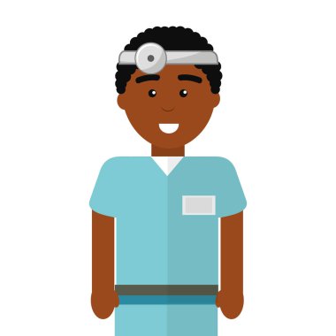 Doktor tıbbi maskesi ve reflektör, vektör çizim tasarım