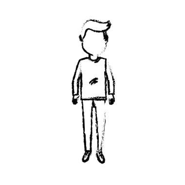 tişört ve pantolon tasarım vektör çizim şekil adam