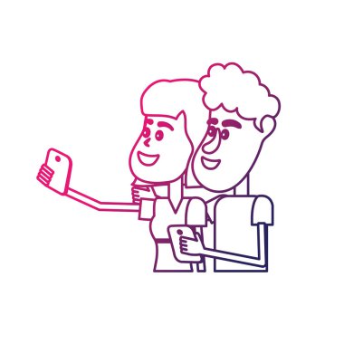 saç modeli ve el vektör çizim içinde smartphone ile güzellik çift hat