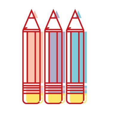 kalem renkleri okul aracı nesne tasarım vektör çizim