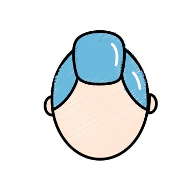 Avatar adam kafa saç modeli tasarımı ile illüstrasyon vektör