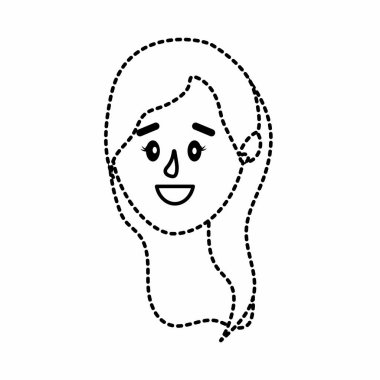 Şekil avatar kadın baş saç modeli tasarım vektör çizim ile noktalı