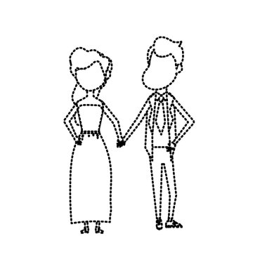 birlikte şekil mutlu çift noktalı ve romantik kutlama illüstrasyon vektör