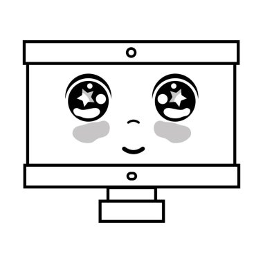 satır kawaii şirin mutlu bilgisayar teknoloji vektör çizim