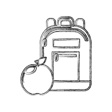 elma meyve, vektör çizim aracıyla kontur çanta çalışma