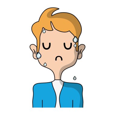 korkmuş adam şık kıyafetler ve saç modeli vektör çizim